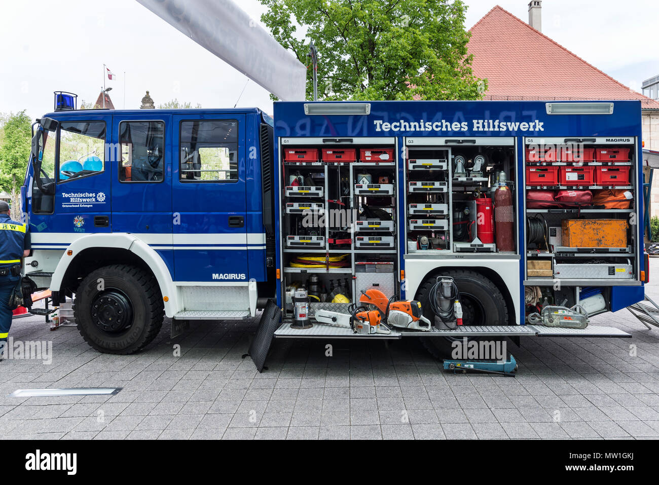 Einsatzwagen, rilievo tecnico organizzazione, della protezione civile e del comando di emergenza organizzazione, Germania Foto Stock