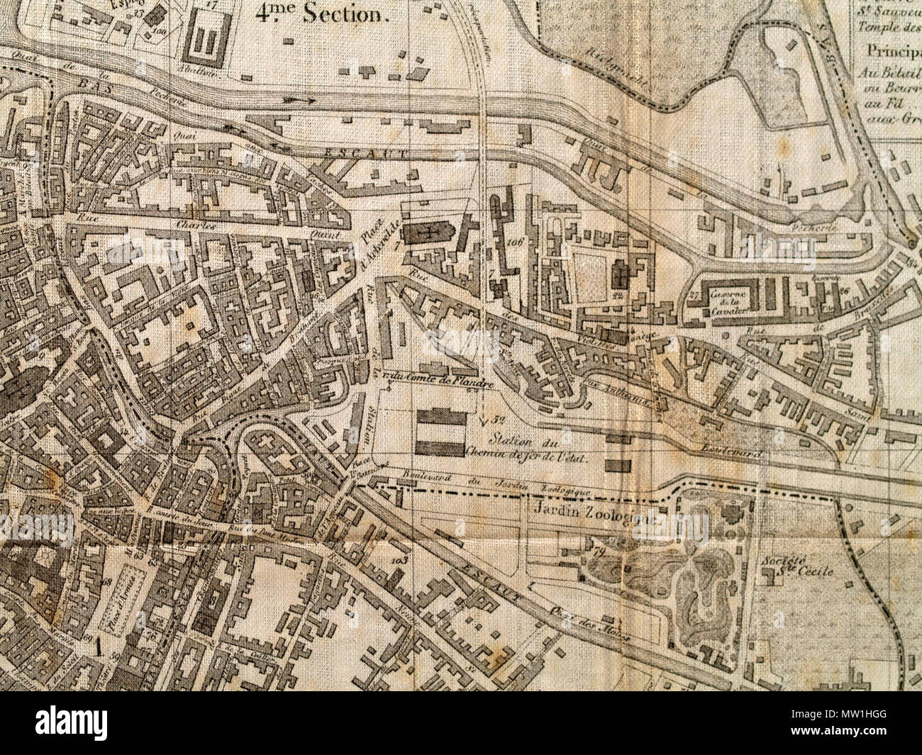 . Inglese: Mappa di Gand, Belgio, 1841.jpg . Eventualmente 1841?, alcune strade sulla mappa non erano ancora state costruite a quel tempo ma potrebbe essere già disegnati sulla mappa. [1]. B.J. Saurel 393 Mappa di Gand, 1841 Foto Stock