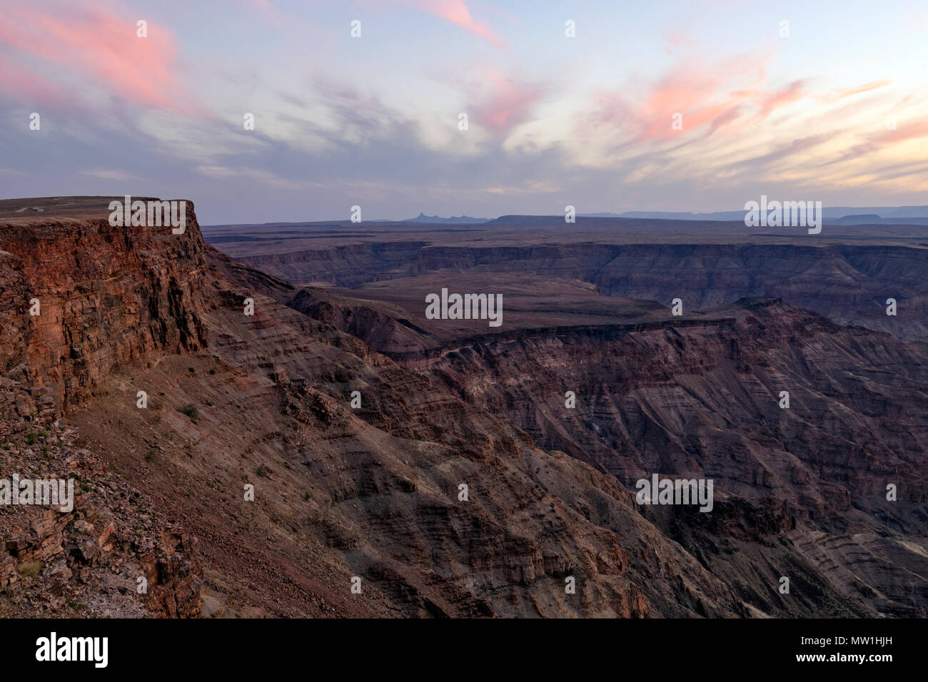 Il Fish River Canyon, Hobas, Namibia, Africa Foto Stock