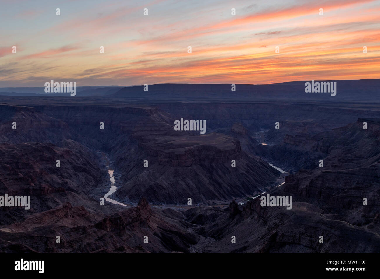 Il Fish River Canyon, Hobas, Namibia, Africa Foto Stock