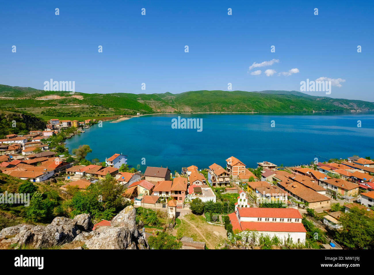 Lin presso il lago di Ohrid, regione Korca, Albania Foto Stock