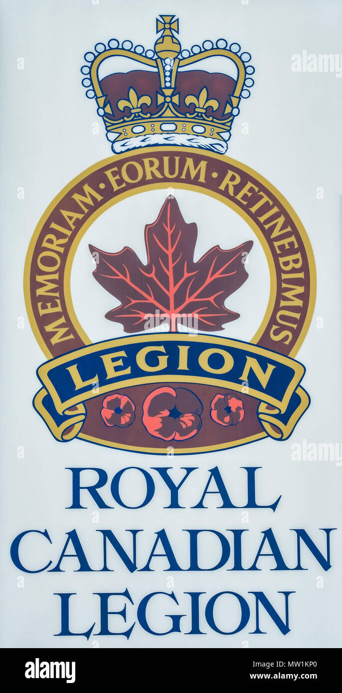 Il Royal Canadian Legion è stata fondata nel 1925. Si tratta di una organizzazione che serve ai veterani e militare attivo e Royal Canadian polizia montata stati Foto Stock