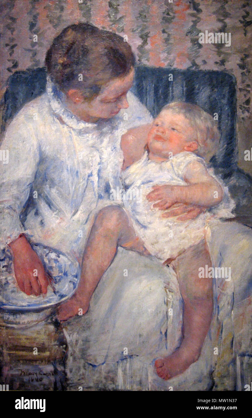 . Mary Cassatt (Stati Uniti, Pennsylvania, Allegheny City, 1844 - 1926) Madre circa per lavare il suo bambino assonnato, 1880 Pittura, olio su tela, 39 7/16 x 25 7/8 in. (100,3 x 65,8 cm) Sig.ra Fred Hathaway Bixby lascito (M.62.8.14) Wikipedia ama l'Arte presso il Los Angeles County Museum of Art questa foto della voce # M.62.8.14 presso il Los Angeles County Museum of Art è stato contribuito sotto il nome della squadra "artefatti" come parte della Wikipedia ama Arte progetto nel febbraio 2009. Los Angeles County Museum of Art la fotografia originale su Flickr è stata presa da Beesnest McClain-si prega di aggiungere un commento per il mar morto Foto Stock