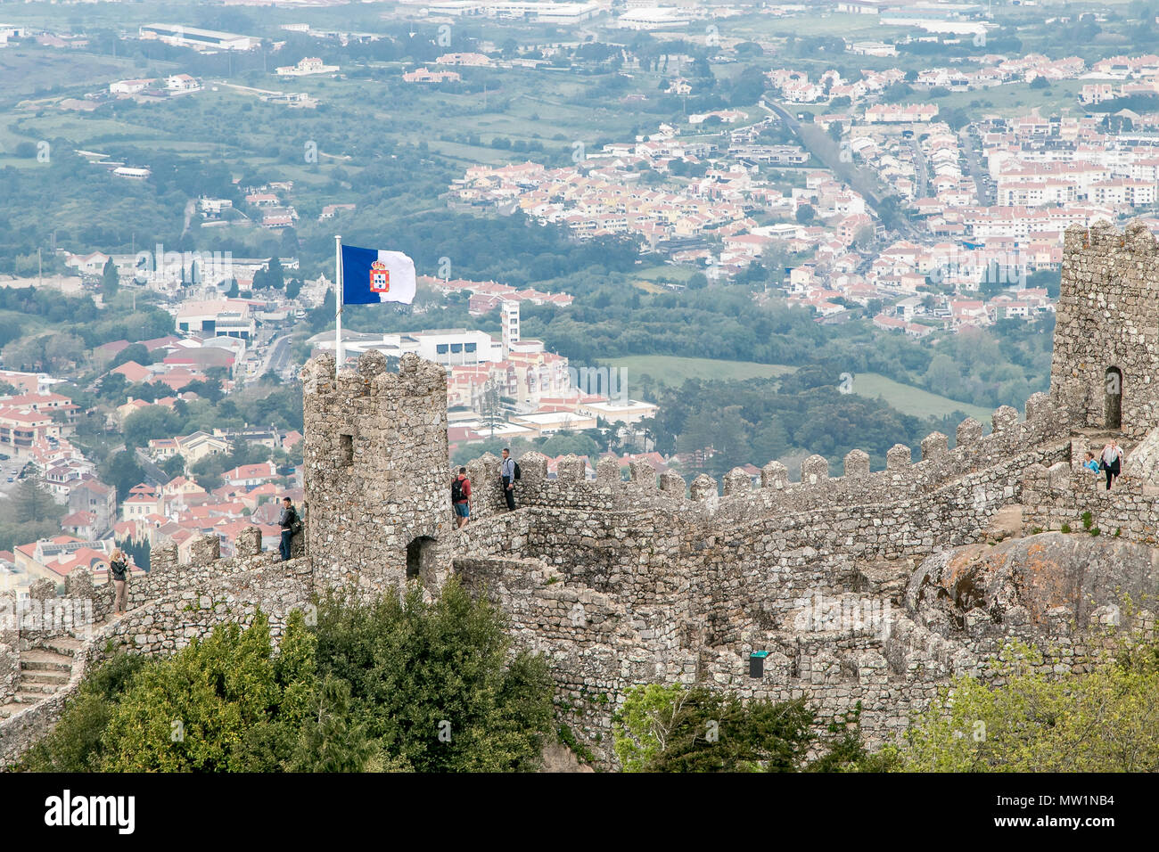 Il Castello dei Mori si trova a Sintra, Portogallo. Foto Stock