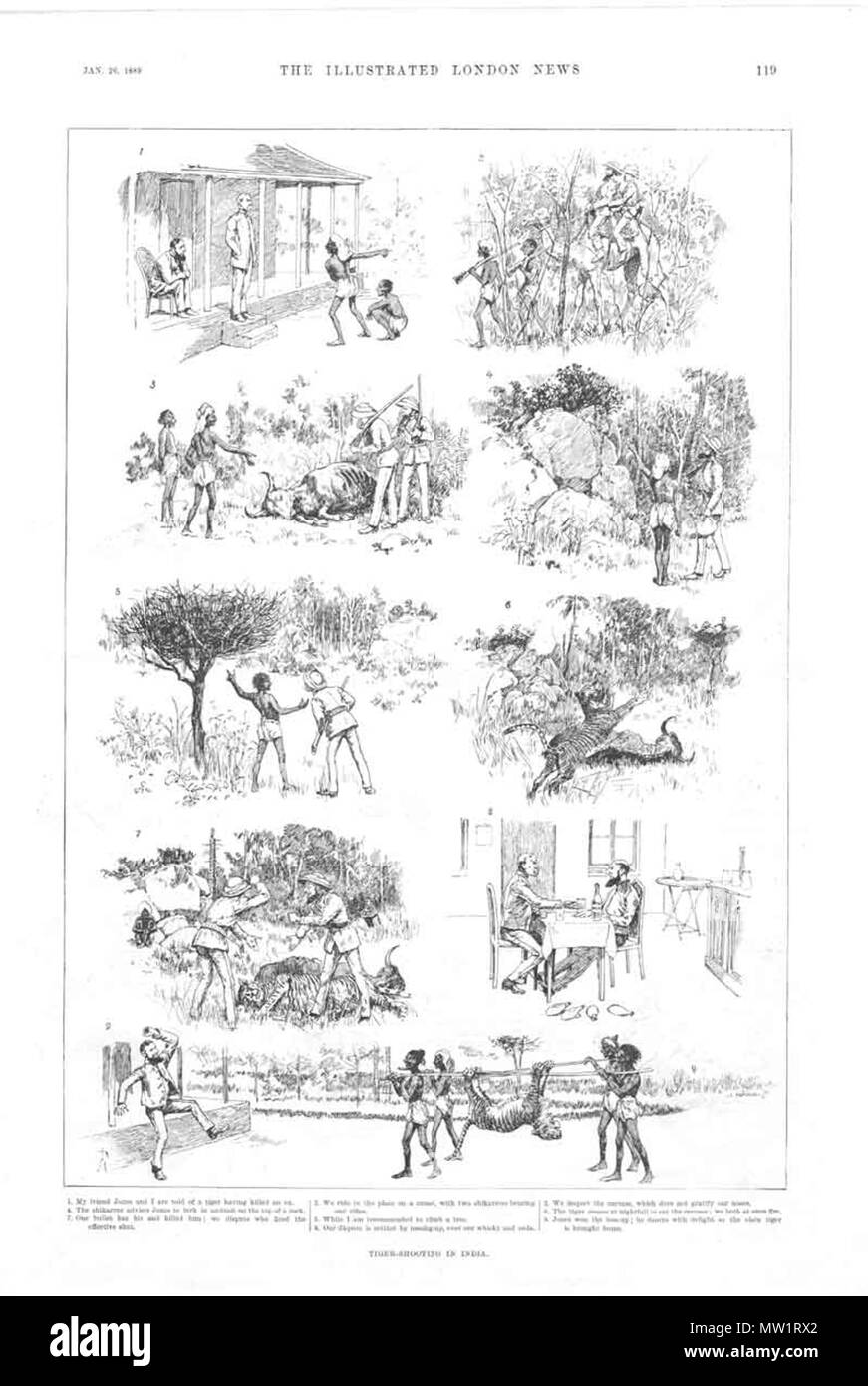 . Inglese: Viste dal Illustrated London News e il grafico (alcune con successiva colorazione a mano, tutti da aste di ebay): 'Loodhianah sul Sutlej'*, 1846 "Soldati ikh'*, 1846 "Il British Museum'*, 1851 "Un indiano Stazione Ferroviaria'*, 1854 (mostrata sopra) "Banyan Tree'*, 1856 'viaggiatori il sorpasso da parte di inondazione [di un'alluvione]'*, 1856 'Hindoo teppisti e poisoners'*, 1857 'Snake charmers in India "*, 1857 'rovine, Brahmunabad, Sind'*, 1857 'Hindoostanee Dhoolie, utilizzato da ospedali e nel campo'*, 1857 'L'Chowk, oppure quadrata, prima che il palazzo del Rajah, Indore'*, Ottobre 3, 1857 (con Foto Stock