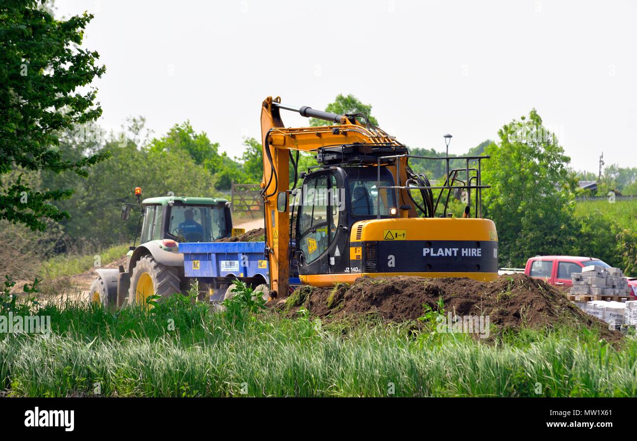 JCB JZ140 Escavatore LC impianto noleggiare sul posto di lavoro Foto Stock
