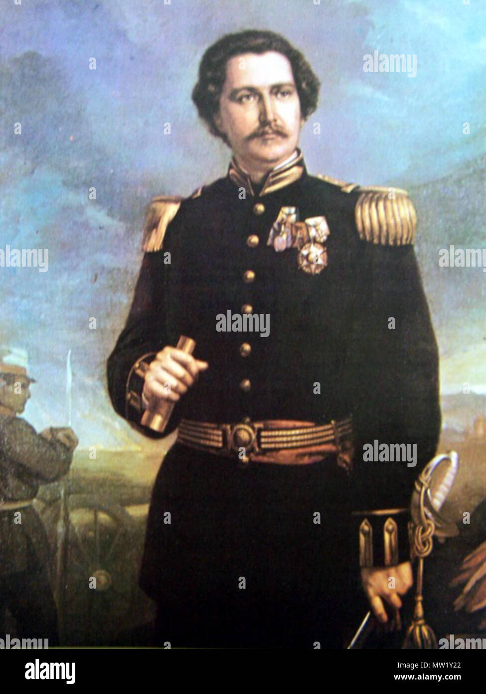 . Português: O escritor Alfredo d'Escragnolle Taunay, autor de 'Inocência'. Este retrato encontra-se no Museu Imperial de Petrópolis. prima del 1899 (quando Taunay morto). 38 sconosciuto Alfredo Taunay Foto Stock