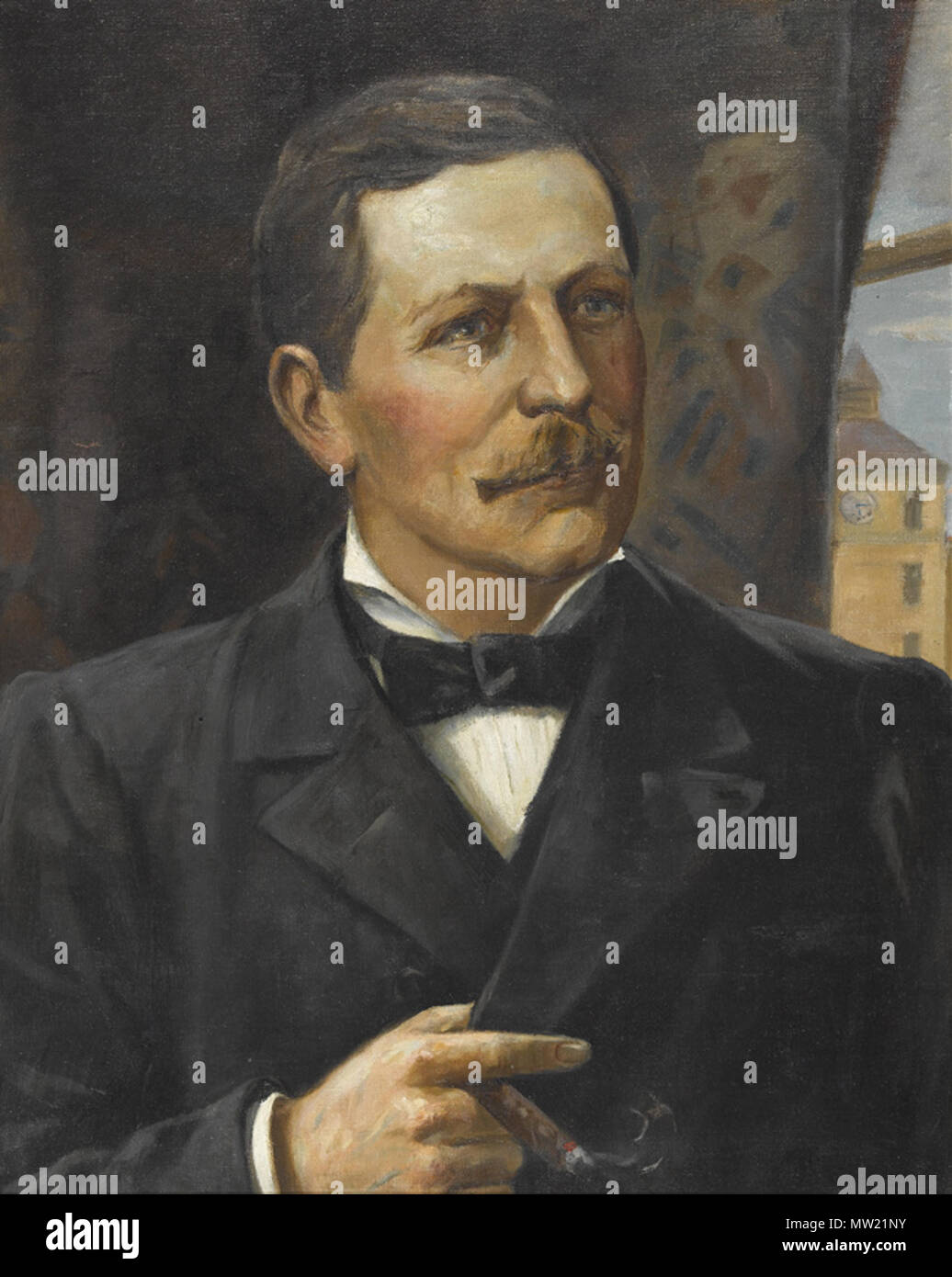 . Deutsch: Ritratto Oscar Miller (1826-1893), Den Gründer der Papierfabrik a Biberist. 60 x 49 cm. Provenienz: Sammlung Eisenmann-Miller, Biberist. . 1896 641 Walter von Vigier ritratti Eheleute Miller 01 Oskar Miller Foto Stock