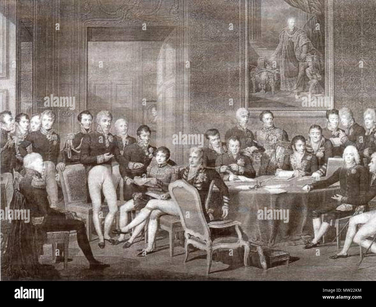 . Wiener Kongress . 1819. disegnato da Jean Baptiste Isabey (1767-1855); incisione su rame di Jean Godefroy (1771-1839) 645 Wiener kongress Foto Stock