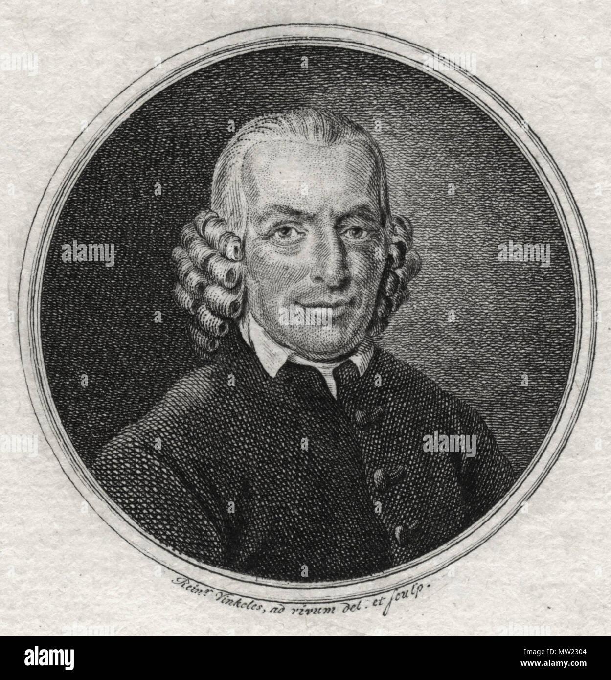 . Nederlands: portret van de predikant Wilhelmus Antonius van Vloten (1740-1809) . Il XVIII secolo. Reinier Vinkeles (1741-1816) 647 Wilhelmus Antonius van Vloten (1740-1809) Foto Stock
