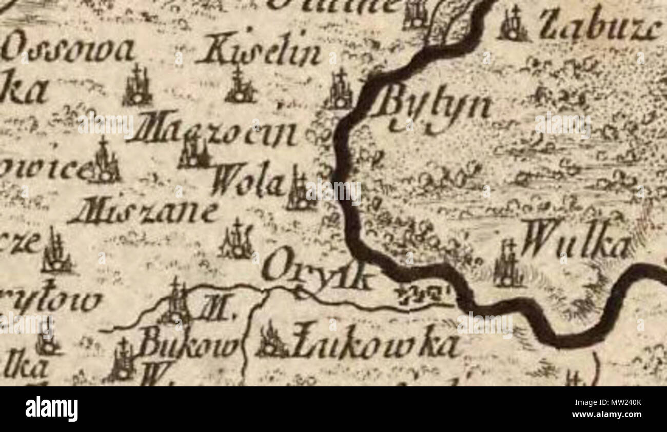 . Polski: Wola Uhruska na mapie Carte de la Pologne divisée par province et palatinats et subdivisée par distretti construite par J. A. B. Rizzi Zannoni, Paryż 1772 Latina: Wola Uhruska (Polonia, palatinatus lublinensis), 1772 . 1 dicembre 2013, 17:46:38. J. A. B. Rizzi Zannoni 652 Wola Uhruska na mapie Rzeczypospolitej z 1772 r. Foto Stock