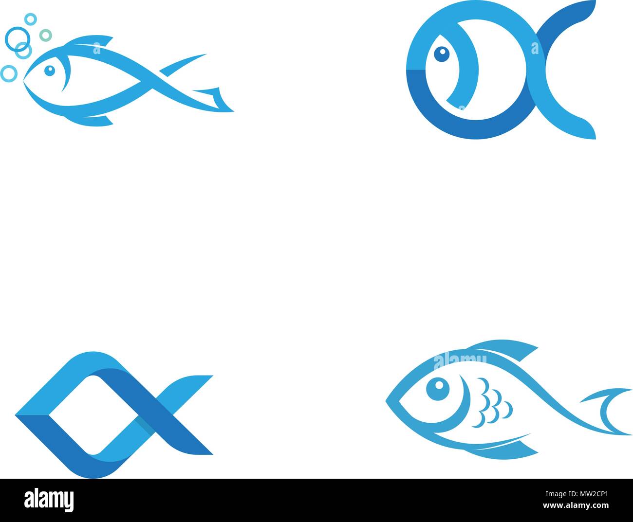 Icona del pesce illustrazione vettoriale logo design modello Illustrazione Vettoriale