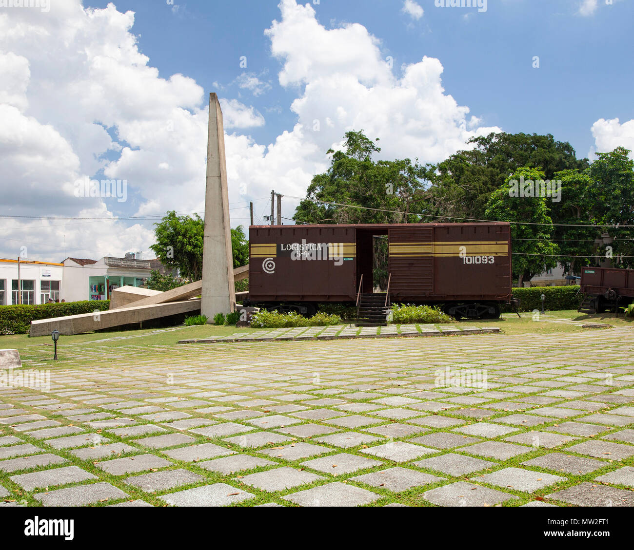 I veicoli del Treno Blindato catturato dalle forze di Fidel Castro e che Guevera alla battaglia di Santa Clara a Cuba Foto Stock