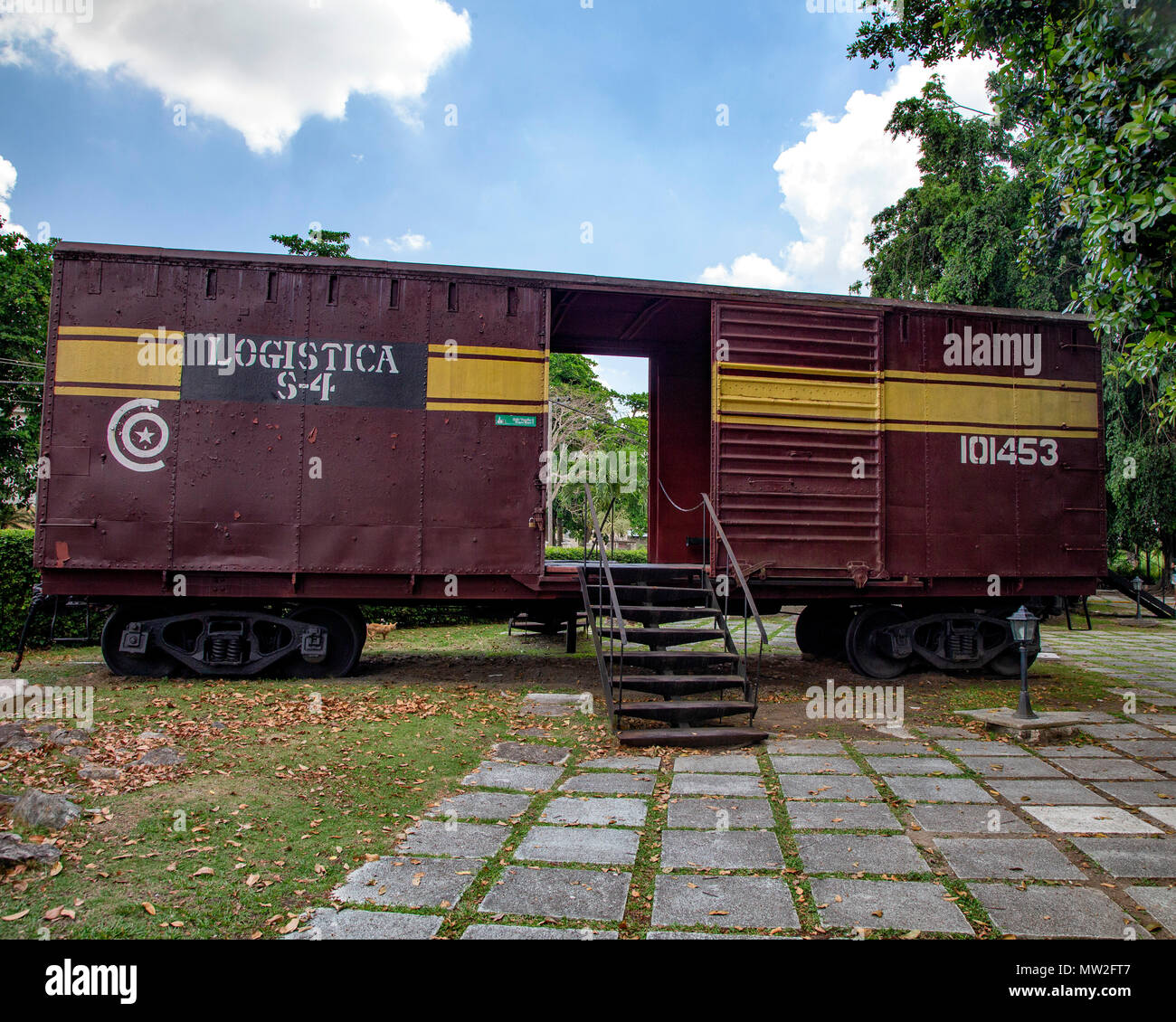 I veicoli del Treno Blindato catturato dalle forze di Fidel Castro e che Guevera alla battaglia di Santa Clara a Cuba Foto Stock
