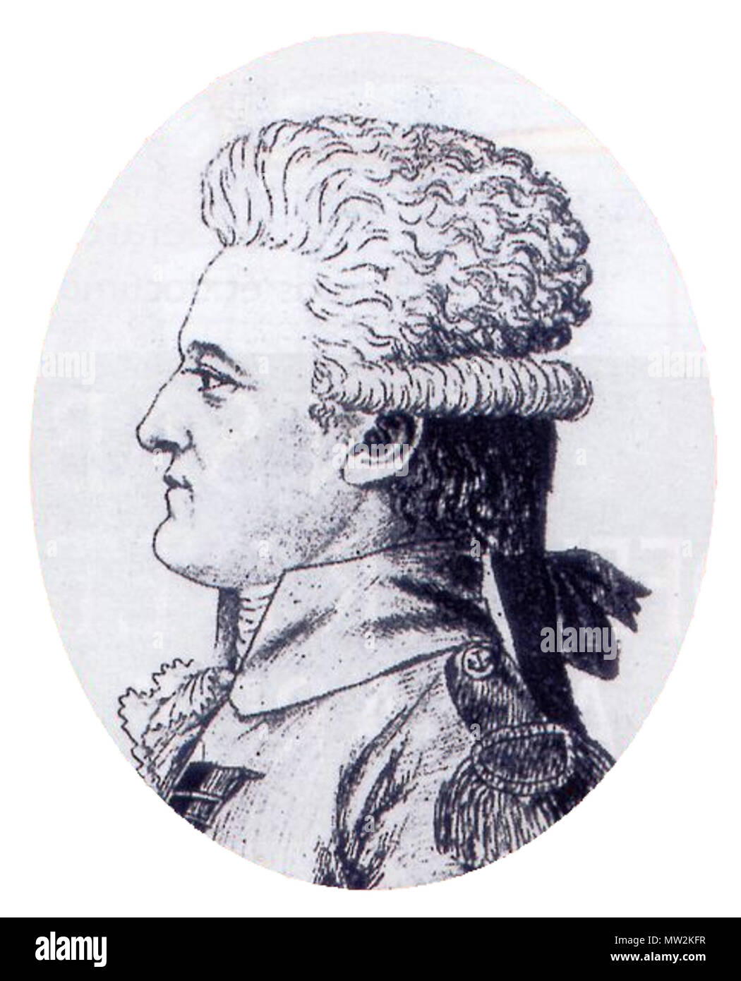 . Français : Amiral Villeneuve (1763-1806), ritratto contemporain http://perso.wanadoo.fr/marine-imperiale/amiraux/villeneuve.htm Vedi anche immagine:Vice-Amiral Pierre Charles de Villeneuve.jpg . 13 maggio 2009, 23:54 (UTC). Amiral villeneuve.jpg: lavoro derivato: Frédéric Michel 633 Amiral Villeneuve Foto Stock