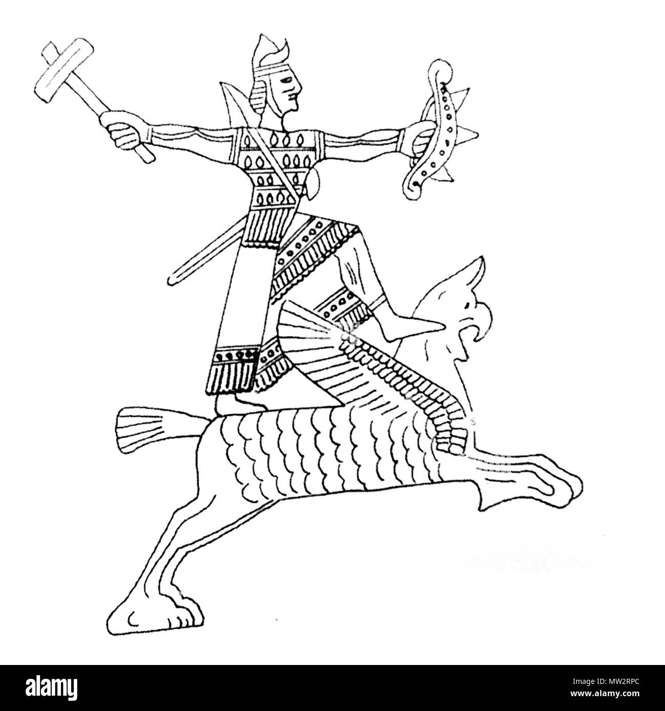 . Urartian Dio da uno scudo scoperto a Anzaf fortezze, la Turchia . 1999. Utente:EvgenyGenkin 441 NewUa Foto Stock