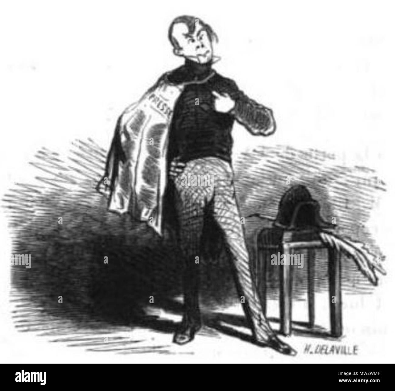 . Français : Caricatura d'Émile de Girardin (1806-1881) par Cham. 1850. Cham (Amédée de Noé) 245 Girardin par Cham Foto Stock