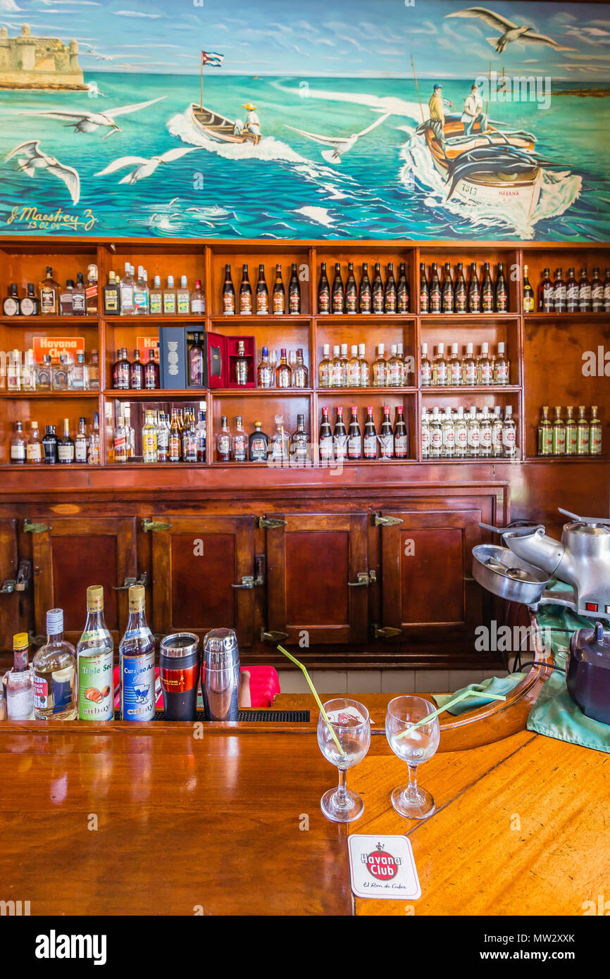 La Terraza de Cojimar, uno di Ernest Hemingway's bar preferiti in Cojimar, Cuba Foto Stock