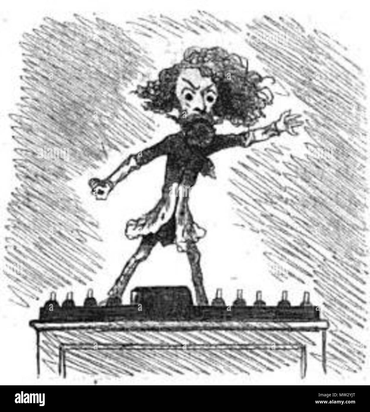 . Français : Caricatura de Félix Pyat (1810-1889) par Cham. 1850. Cham (Amédée de Noé) 506 Pyat par Cham Foto Stock