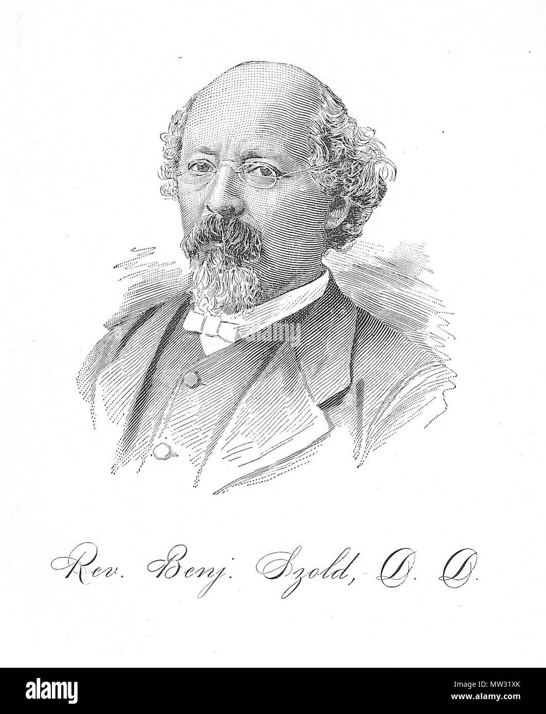 . Inglese: ritratto di Rabbi w:en:Benjamin Szold, Baltimora; incisione contemporanea . 1887. illustrazione: sconosciuto; Scansione: utente:Concord 583 Szold 001 Foto Stock