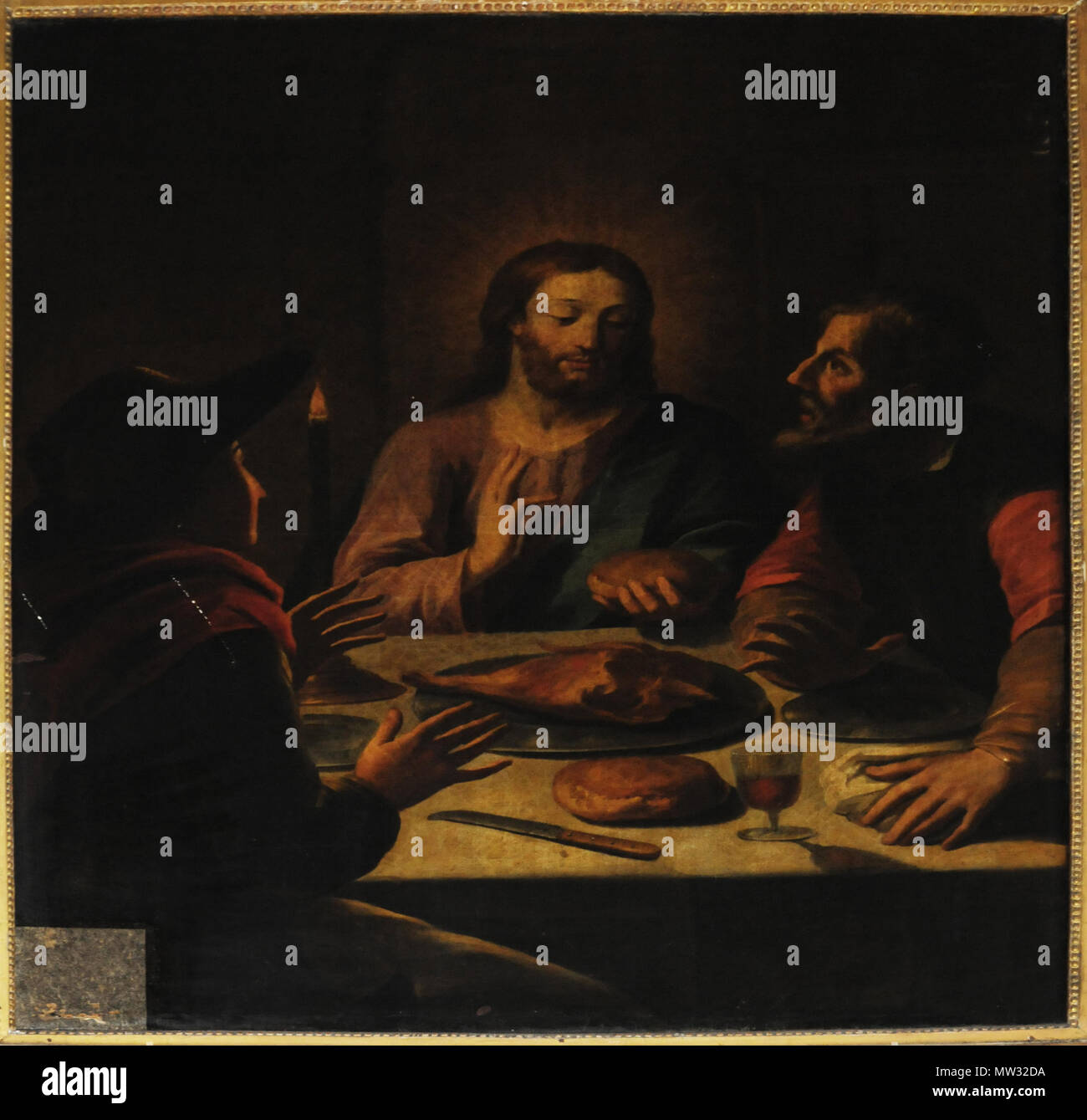 . Français : Les discepoli d'Emmaüs ou Le repas d'Emmaüs . 1763. Jean Restout 518 Restout les discepoli d'Emmaus Foto Stock