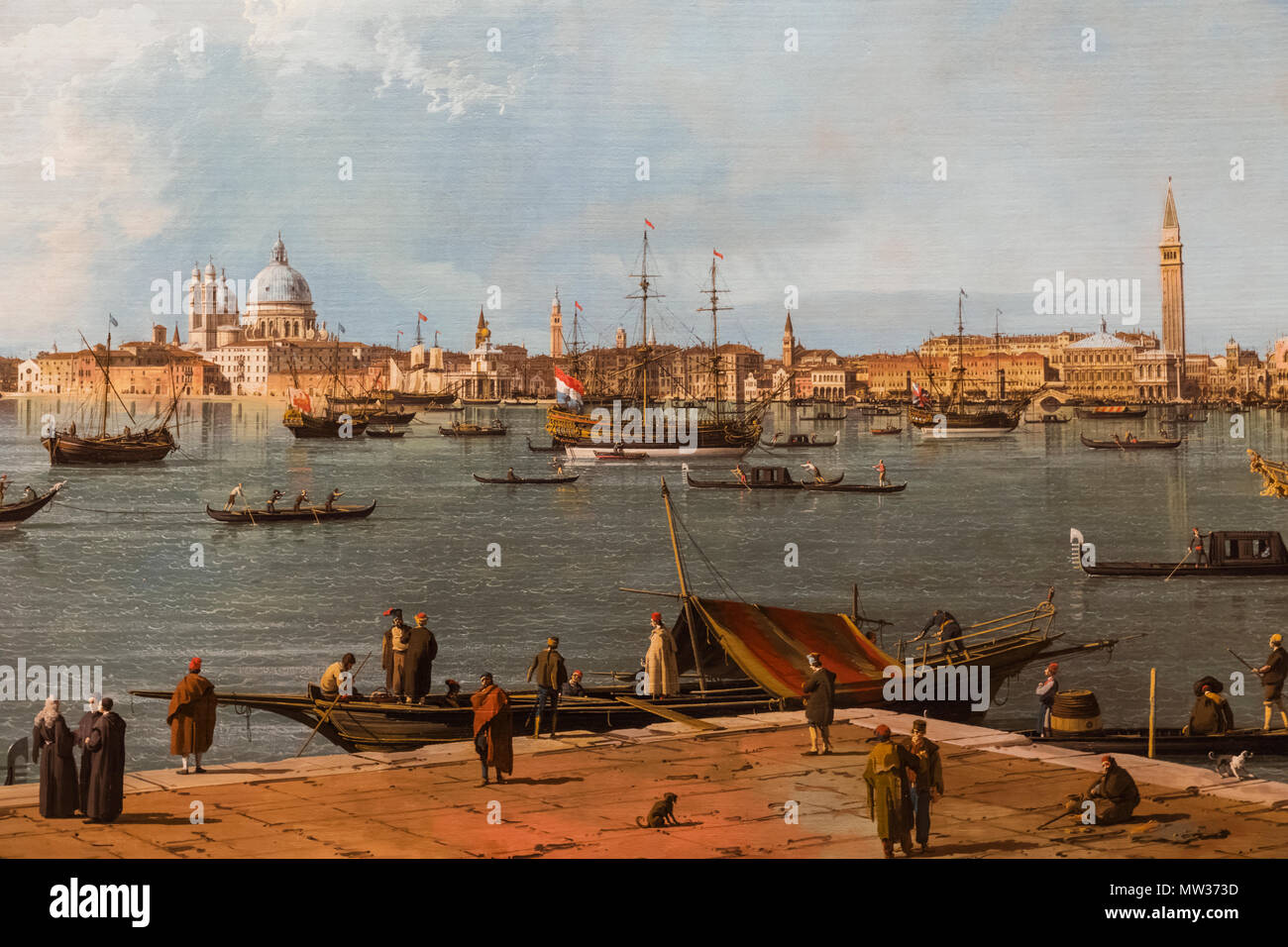 Inghilterra, Londra, Hertford House, The Wallace Collection, pittura del Bacino di San Marco da San Giorio Maggiore a Venezia da Canaletto Foto Stock