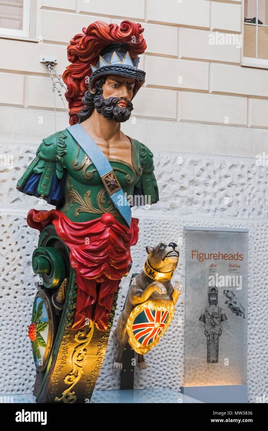 Inghilterra, Londra Greenwich, Museo Marittimo Nazionale, navi Polena's Foto Stock