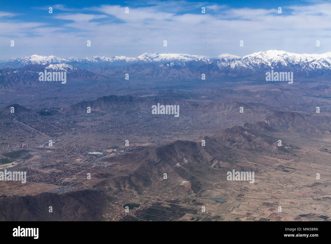Linea di montagna nella città, Kabul-Afghanistan Foto Stock