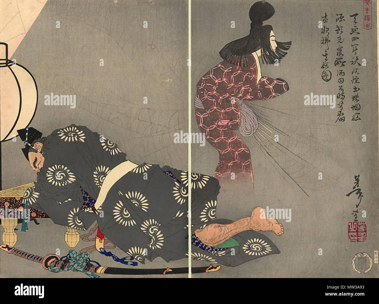 657 Yoshitoshi la tela del ragno Foto Stock