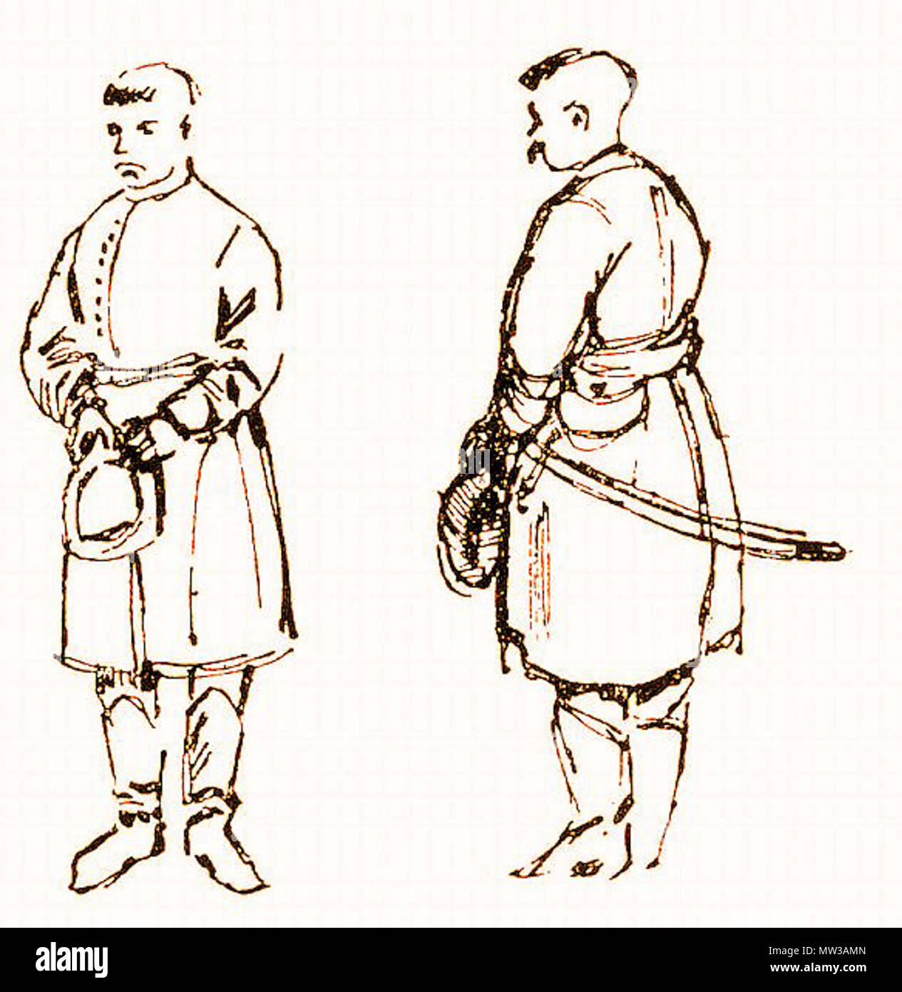 . Русский: Запорожские казаки, набросок ван Вестерфельда. prima del 1692. Abramo van Westerveld (circa 1620-1692) nomi alternativi Abramo van Westerfeldt, Westerveldt Abramo, Abramo Evertsz. Westervelt, Abramo Evertsz. van Westervelt, Abramo van Westervelt Descrizione pittore olandese, disegnatore e calligrafo Data di nascita e morte circa 1620 Aprile 1692 Luogo di nascita e morte Rotterdam Rotterdam sede di lavoro Rotterdam (1647-1650), a est della Polonia e della Lituania (1650-1653), Rotterdam (1653-1692) Autorità di controllo : Q10429035 VIAF: 95687775 ULAN: 500001178 BPN: RKD 82507018: 83881 Foto Stock