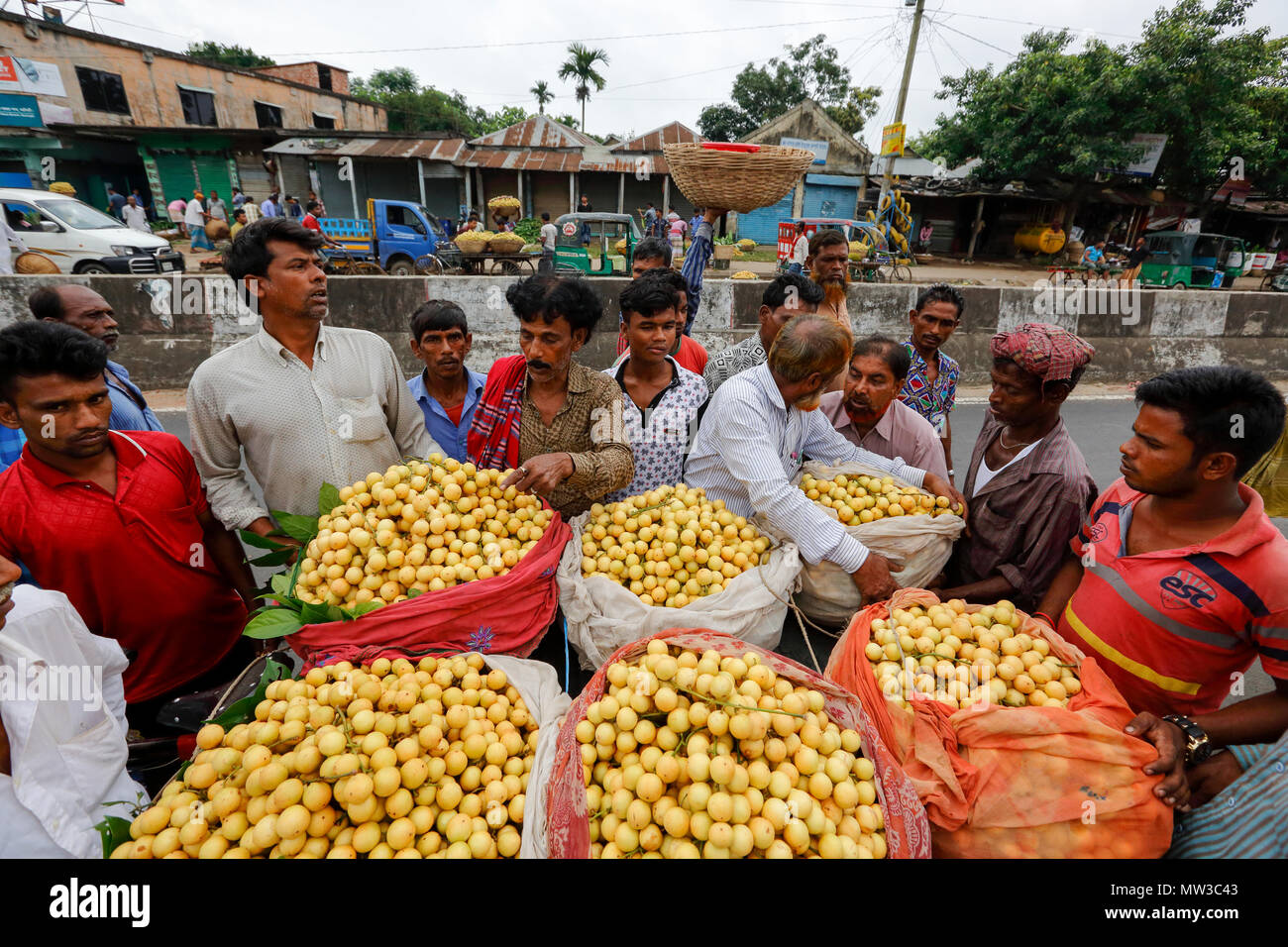 Frutta di stagione, mercato Narsingdi, Bangladesh. Foto Stock