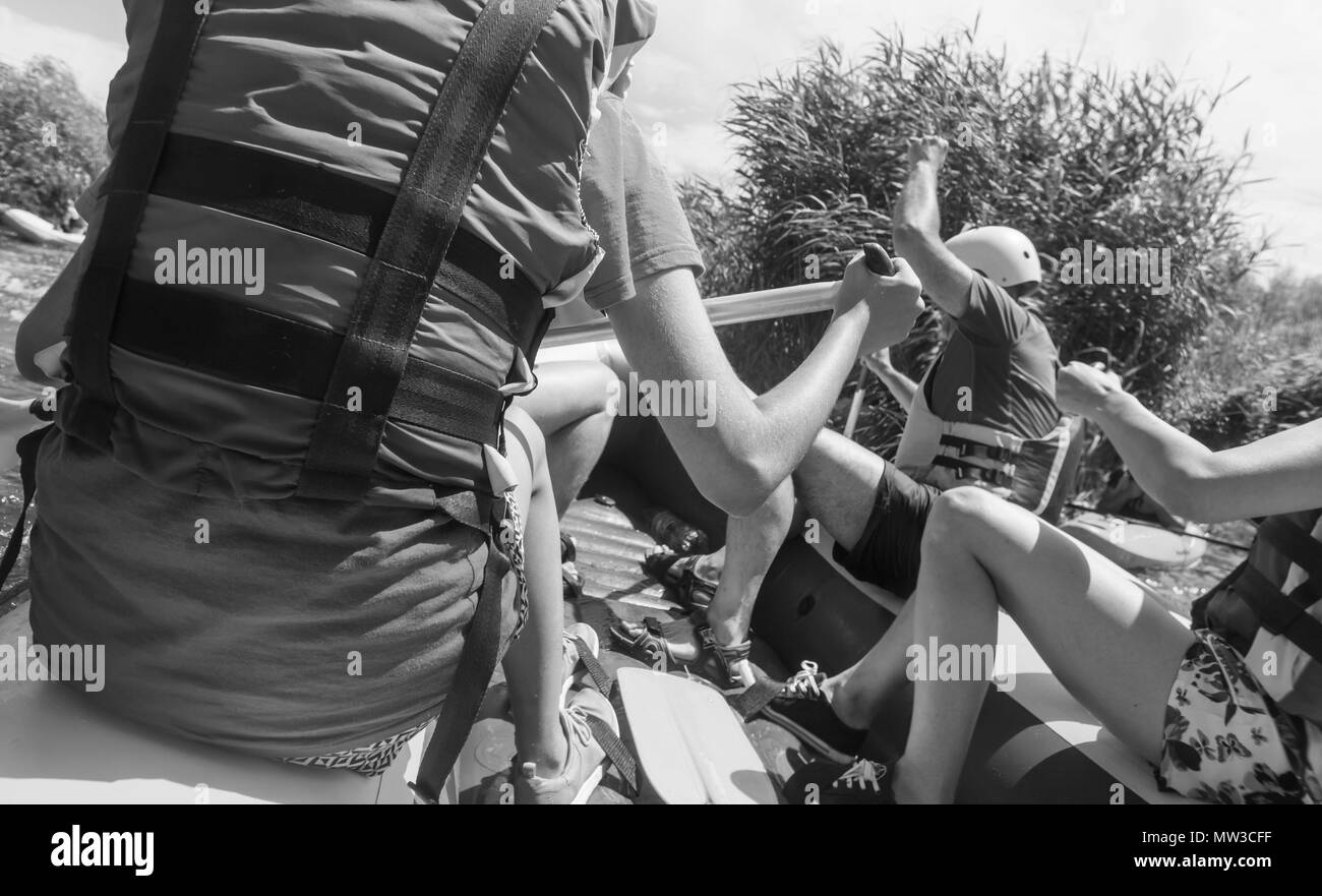 Rafting team , estate extreme sport d'acqua Foto Stock