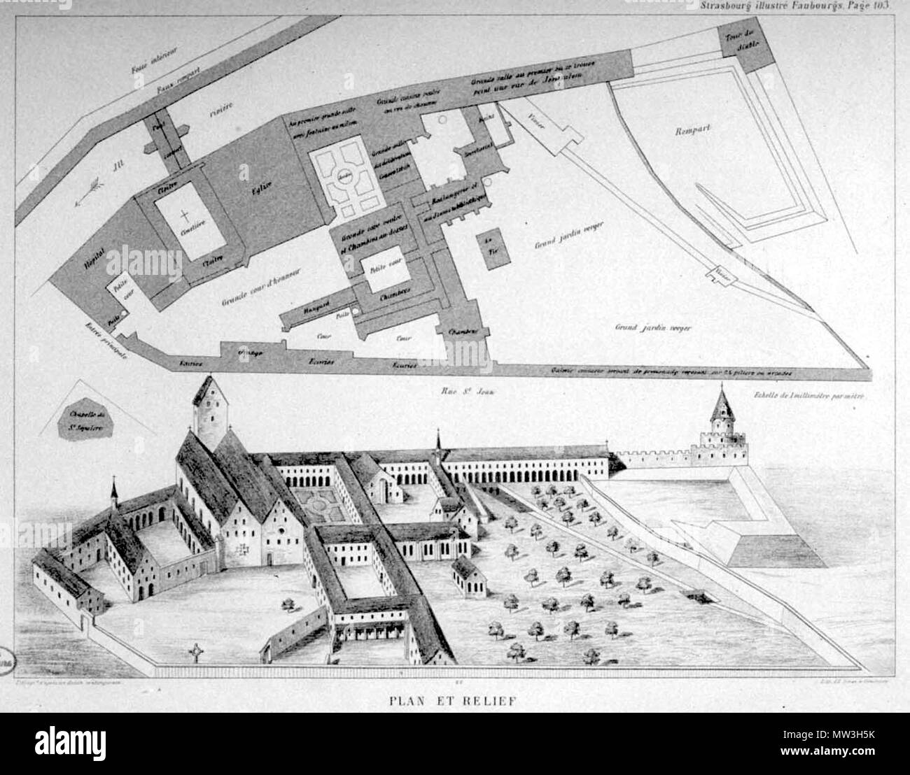 577 Strasbourg couvent chevaliers Saint-Jean de Jérusalem 1630 Foto Stock