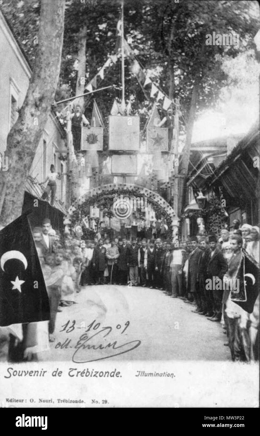 . Inglese: Postcard dotata di illuminazione per una festa a Trebisonda (Trabzon, Turchia). 10 giugno 2014, 18:21:12. Osman Nuri 293 Illuminazione a Trebisonda Foto Stock