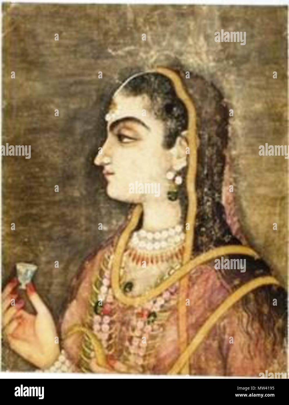 . Inglese: Jahanzeb 'Jani' Banu iniziata (d. 1705) era una principessa Mughal come la figlia del principe ereditario Dara Shikoh e la sua consorte Nadira Banu iniziata. Affettuosamente noto come Jani iniziata, anche lei era la nipote dell'imperatore Shah Jahan e Imperatrice Mumtaz Mahal. Lo scrittore italiano e viaggiatore, Niccolao Manucci, che hanno lavorato sotto il suo padre, descritto come il suo essere bello e coraggioso. In 1669, ha sposato il suo primo cugino, Principe Azam Shah, l'apparente erede imperatore Aurangzeb che brevemente divenne imperatore Mughal nel 1707. Il 30 aprile 2010, 16:37:01. Sconosciuto 305 Jahanzeb Banu iniziata Foto Stock