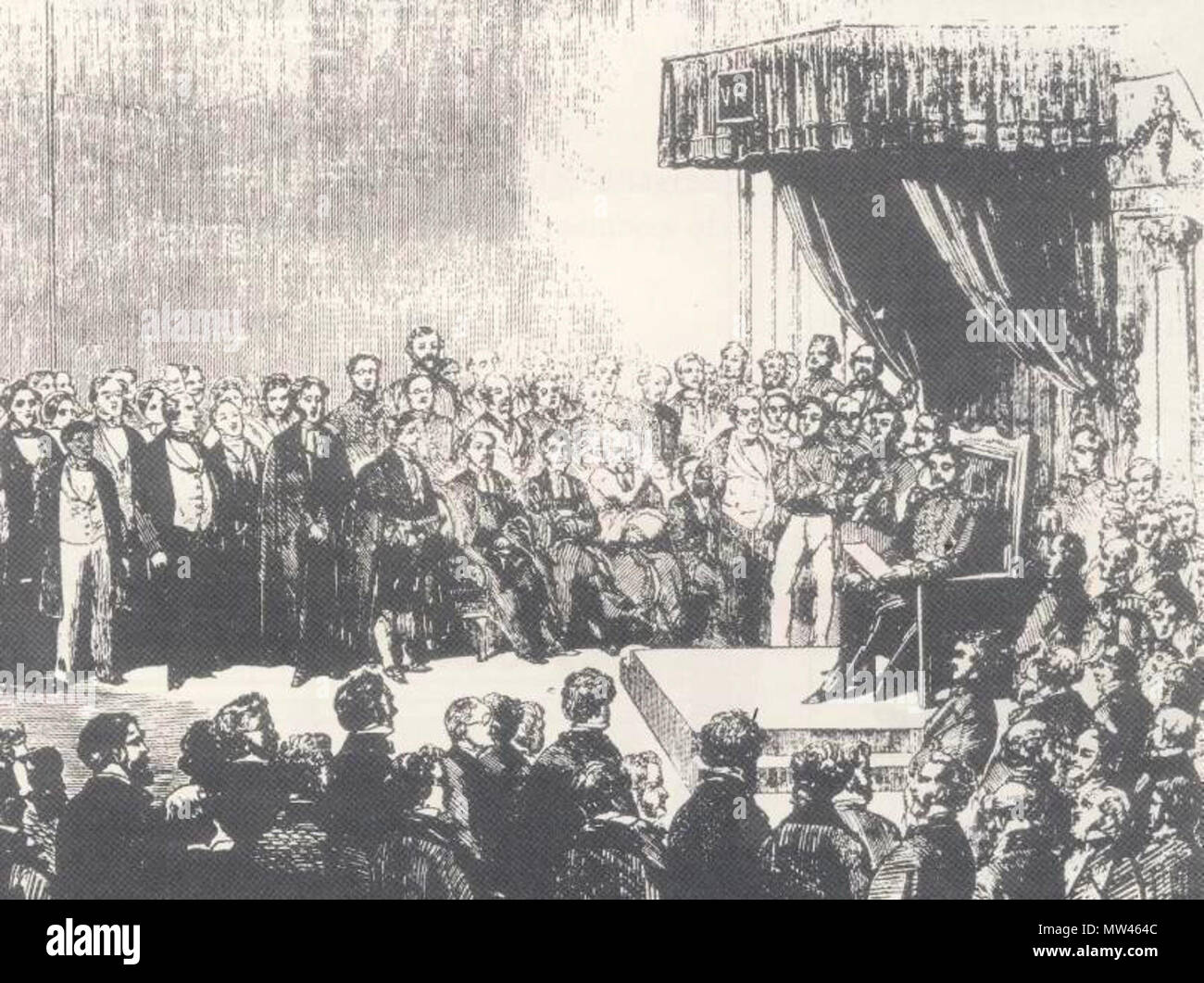 . Inglese: la prima apertura del capo del Parlamento. 1854. Presieduto dal governatore grigio. Il 22 aprile 2011. Anonimo 8 1854 Apertura del primo capo del Parlamento - Gli archivi del Capo Foto Stock