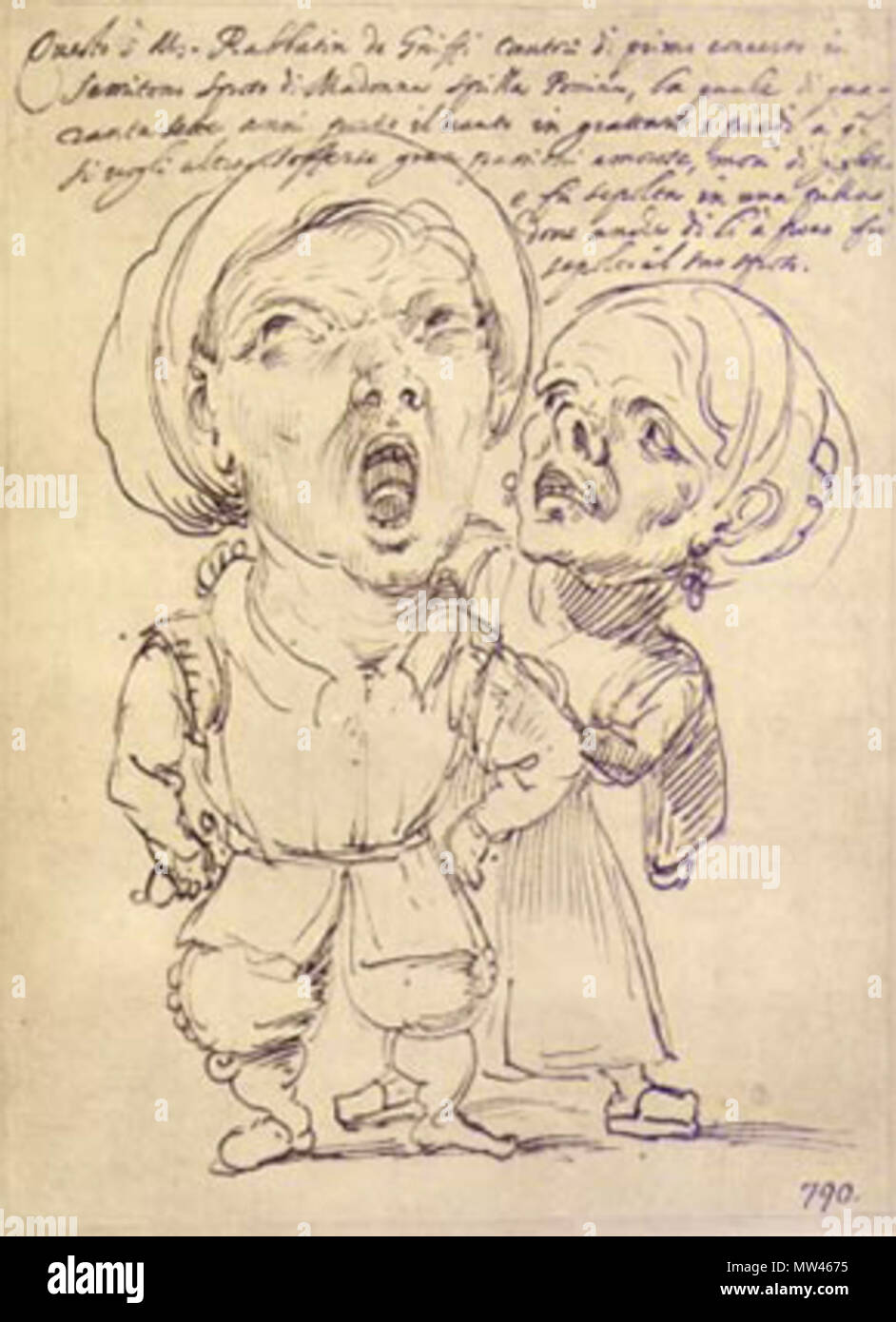 . 日本語: アンニーバレ・カラッチ（伝）によるカリカチュア。 . 28 aprile 2011, 16:40:05. Annibale Carracci (1560 - 1609) 115 Carracci caricatura Foto Stock