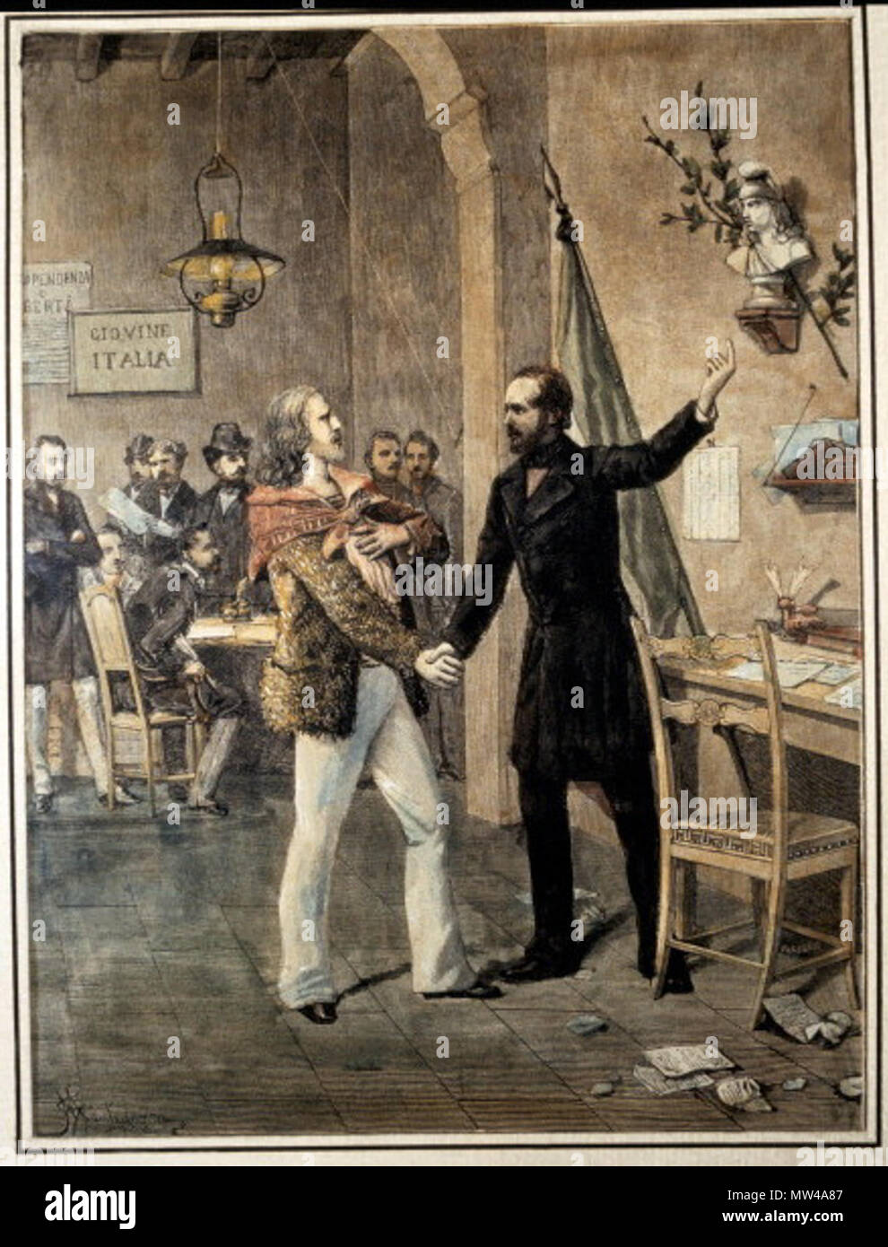 K3000002 209 Primo incontro tra Giuseppe Garibaldi Foto Stock