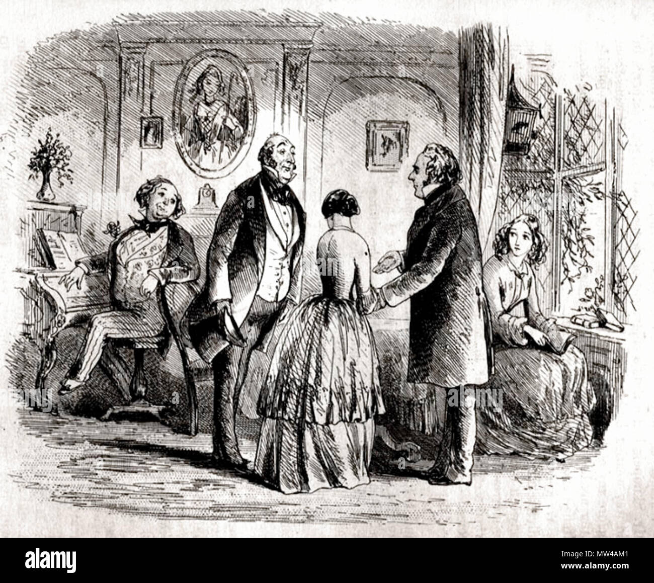 . Inglese: Sir Leicester Dedlock da "Phiz' (Hablot Knight Browne) per Bleak House, p. 424 (c. 43, "Ester la narrazione dell'). 3 3/4 x 4 9/16 pollici. 6 febbraio 2012, 15:19:46. Hablot Knight Browne (Phiz) 561 Sir Leicester Dedlock Foto Stock