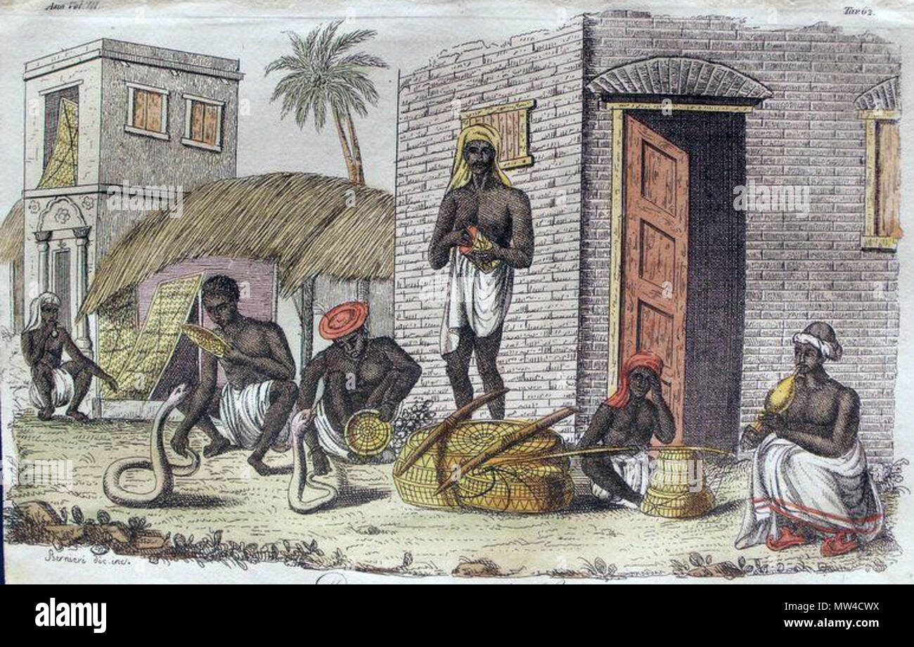 . Inglese: 'Snake charmers", da Giulio Ferrario, da 'Il costume antico e moderno...", Firenze, 1824 Fonte: ebay, giugno 2010 . 1824. Giulio Ferrario 564 incantatori di serpenti," di Giulio Ferrario, da 'Il costume antico e moderno...", Firenze,1824 Foto Stock