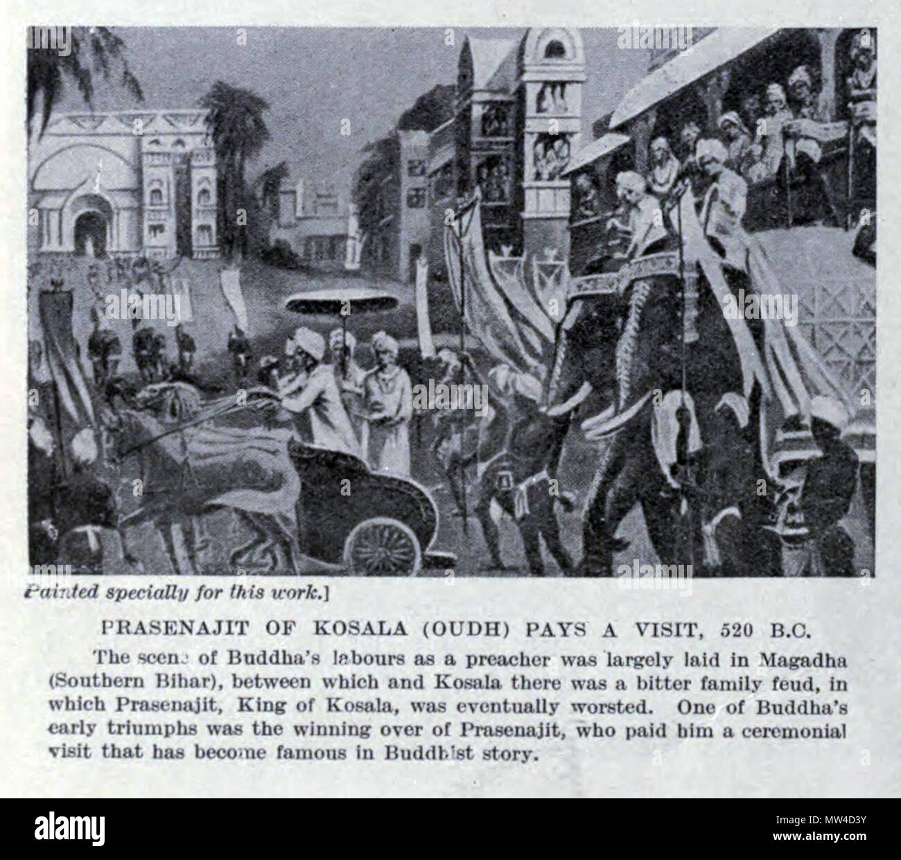 . Esatta data di pubblicazione sconosciuta.. Sconosciuto 500 Prasenajit di Kosala paga una visita per il buddha Foto Stock