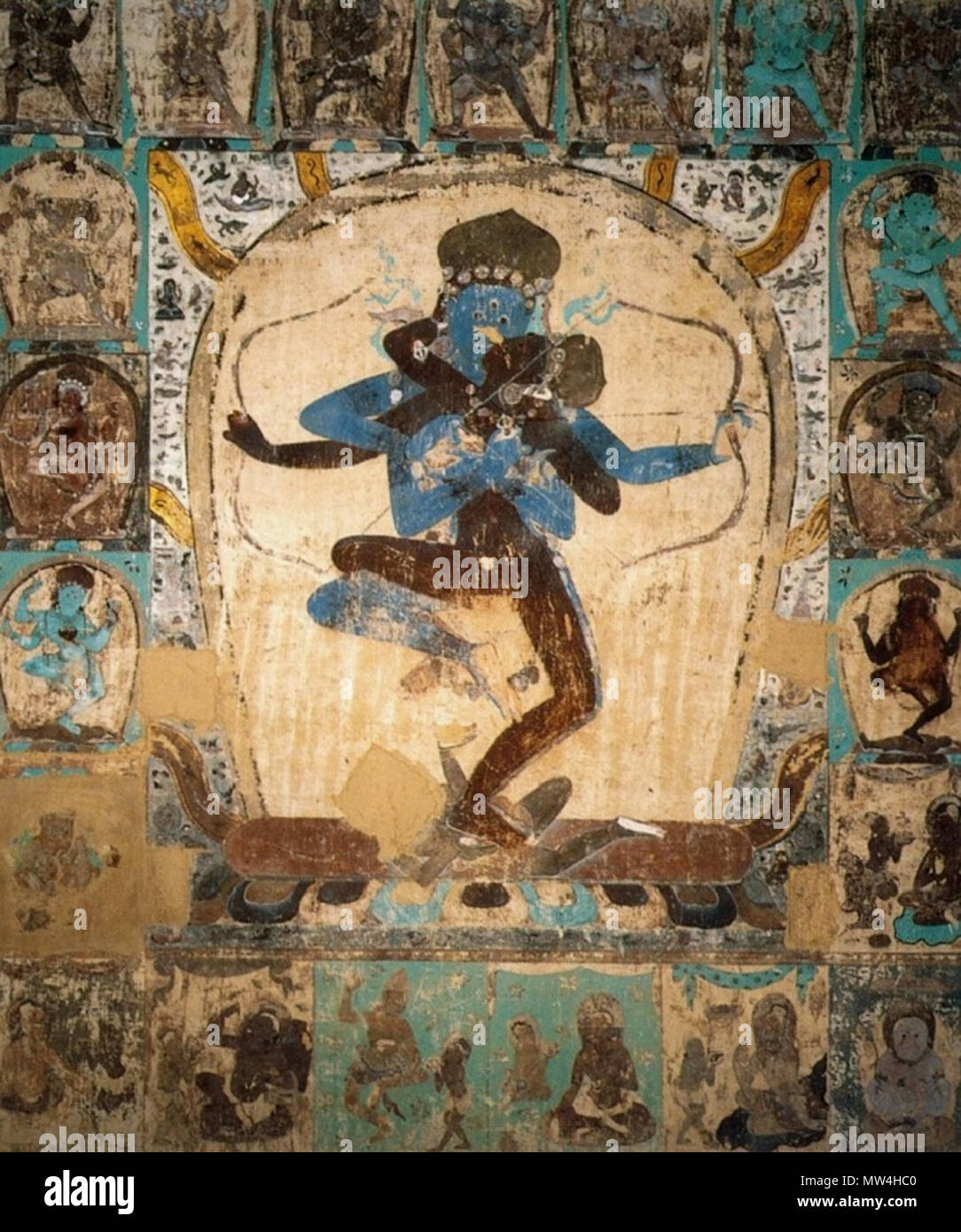 . Inglese: l'immagine tantrico dalla grotta 465, Dunhuang. Dinastia Yuan. 5 gennaio 2013, 00:52:52. Anonimo 600 l'immagine tantrico dalla grotta 465, Dunhuang. Dinastia Yuan. Foto Stock