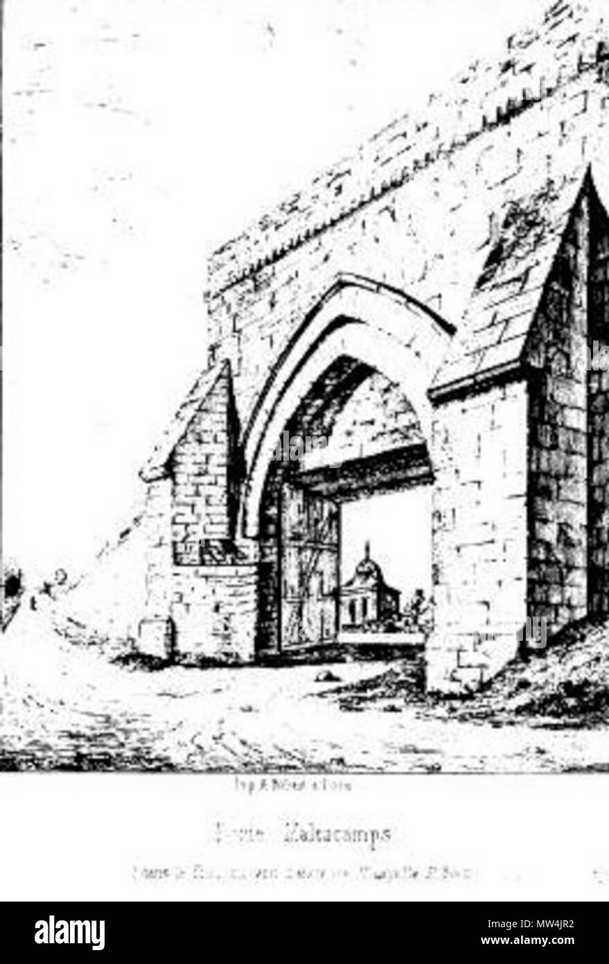 . Français : Mont Saint Eloi - Ferme Malacamps . 23 maggio 2013, 08:08:06. Adolphe de CARDEVACQUE ouvrage L ́ Abbaye du Mont Saint Eloi- 1068-1792 - édité par Alphonse Brissy en 1859 423 Mont-Saint-Eloy - Ferme Malacamps Foto Stock