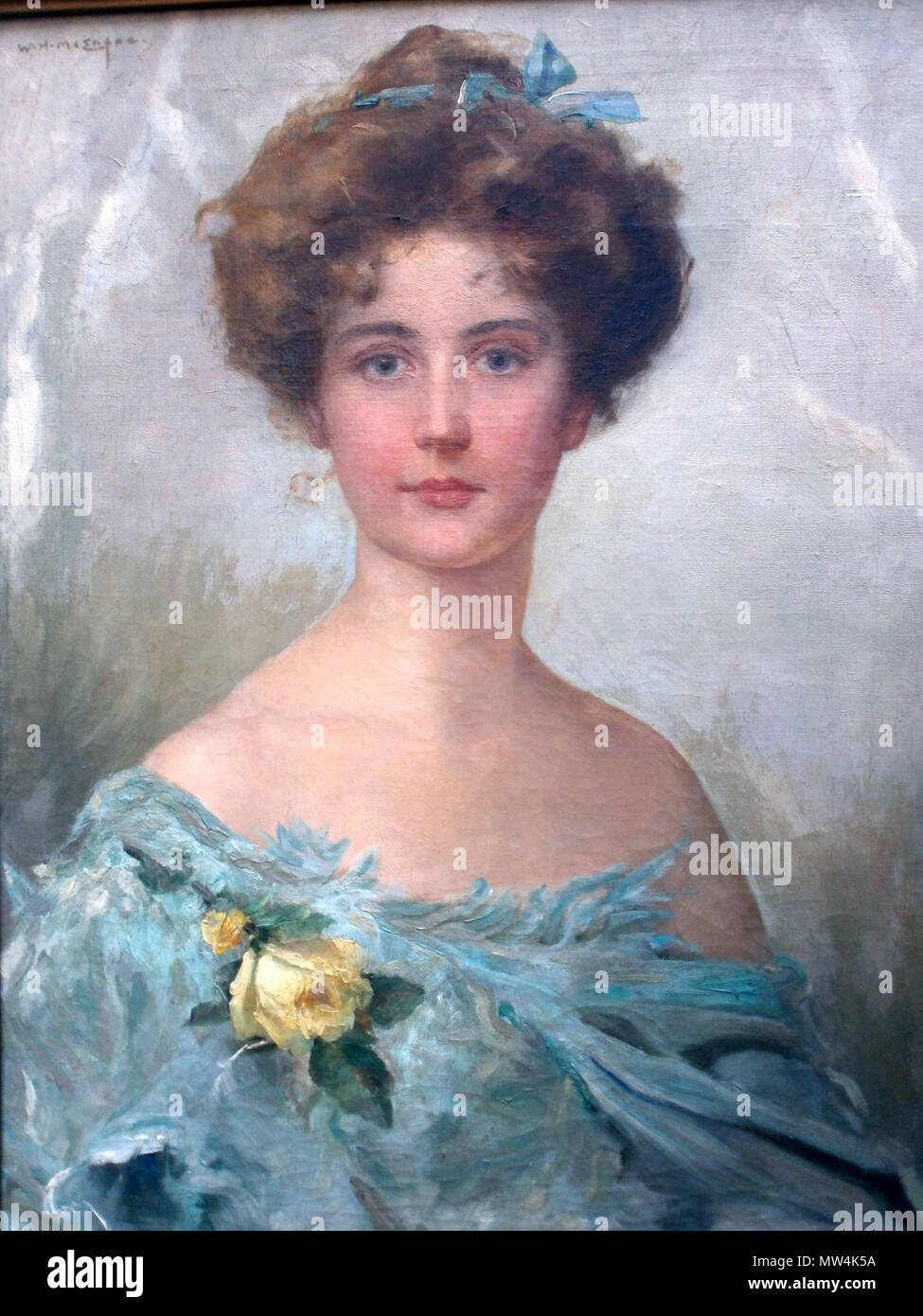 . Deutsch: Portrait einer jungen Dame, W.H.McEntee um 1895, Öl auf Leinwand, 60 x 45 cm . 3 Luglio 2013 10:20:37. Bin Eigentümer des Gemäldes 640 W.H.McEntee Ritratto di una giovane donna Foto Stock