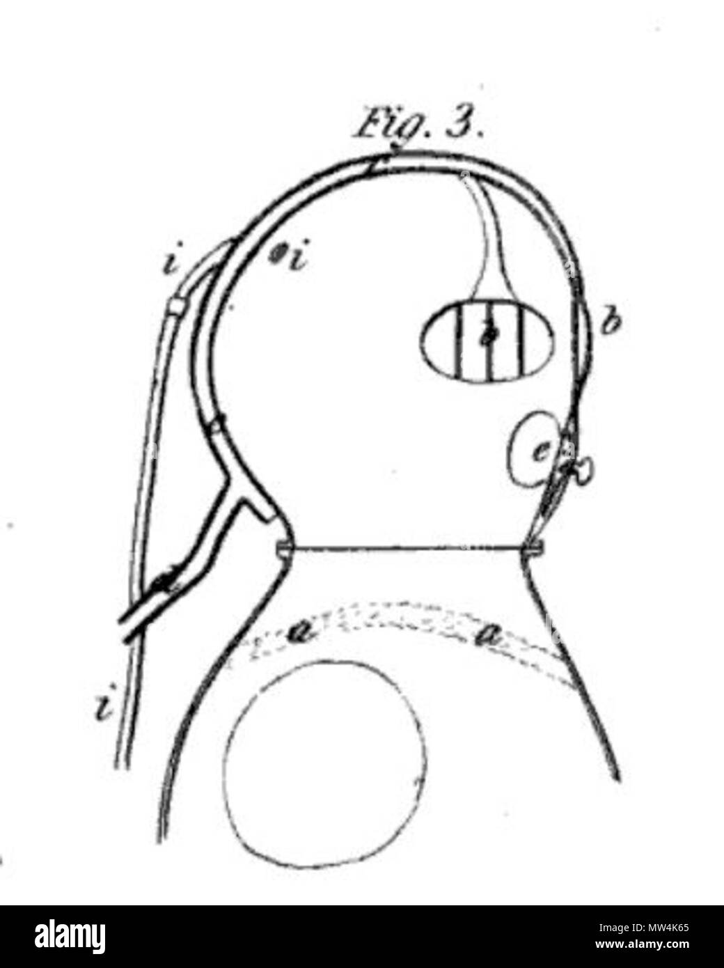 . Inglese: Charles Dean's fumo-casco', 1825. 7 Luglio 2013 12:53:05. Samuel Bellin. 155 Dean casco fumo 1825 Foto Stock