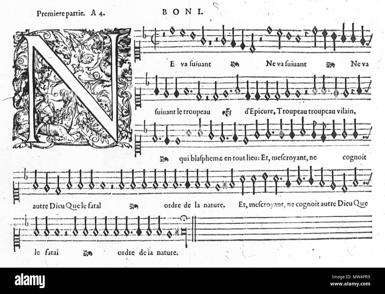. Français : esempio di Le Roy et Ballard tipografia musicale nella metà del XVI secolo . 1 maggio 2014, 10:49:08. Le Roy et Ballard, musica stampanti (Parigi) 379 LRB musica Foto Stock