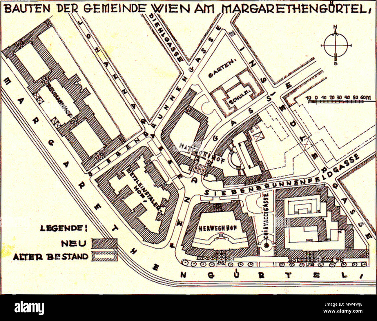 76 Bauten der Gemeinde Wien am Margaretengürtel, um 1927 (ritagliate) Foto Stock