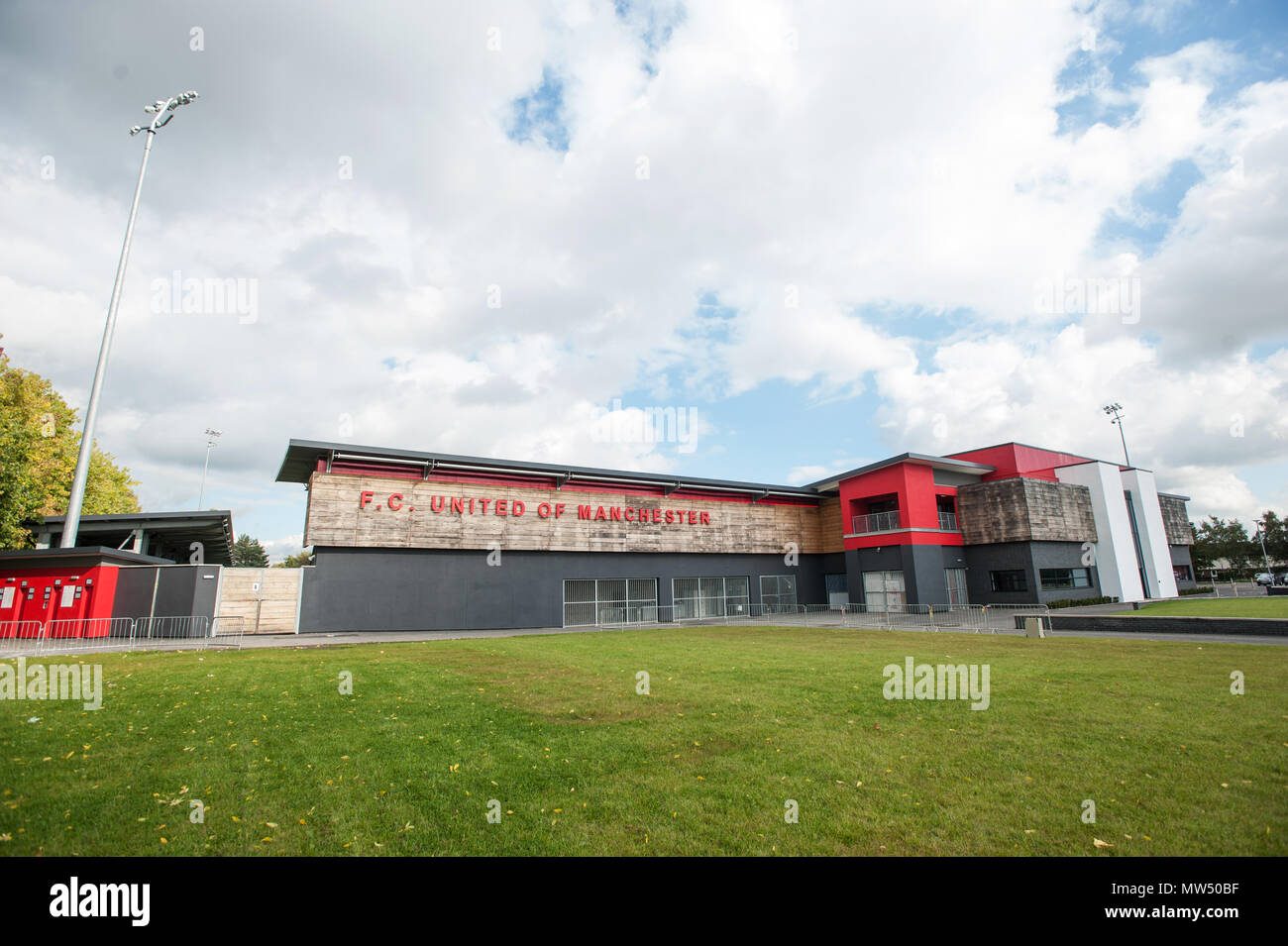 FC Regno di Manchester. Broadhurst Park Stadium. Foto Stock