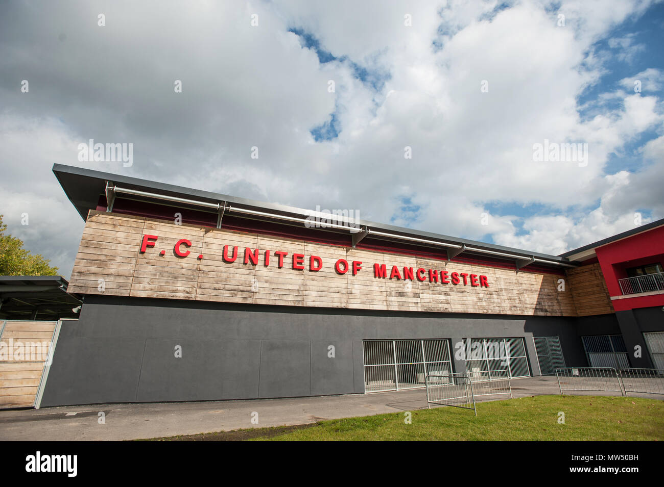 FC Regno di Manchester. Broadhurst Park Stadium. Foto Stock