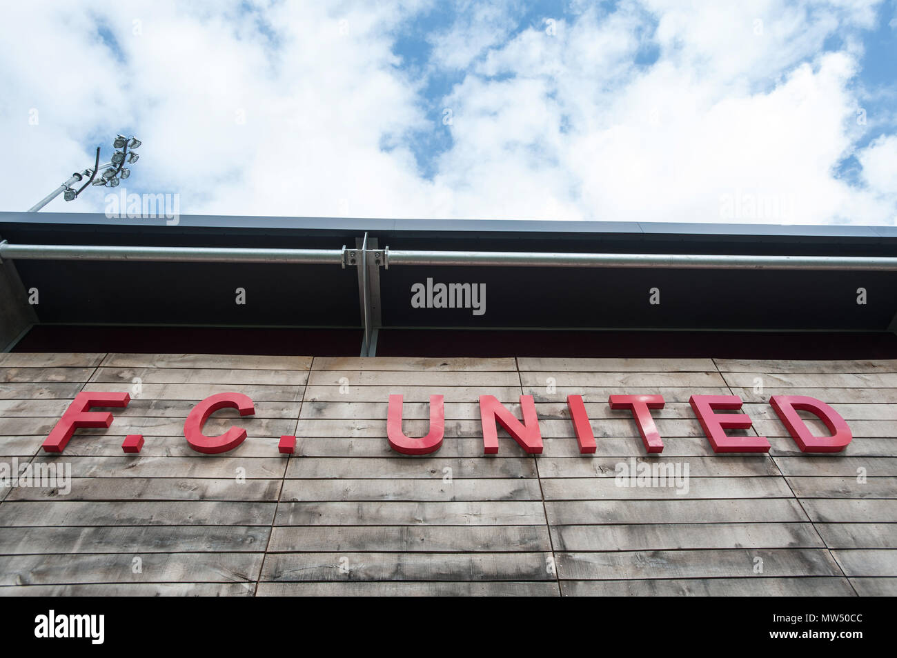 FC Regno di Manchester. Broadhurst Park Stadium. Foto Stock